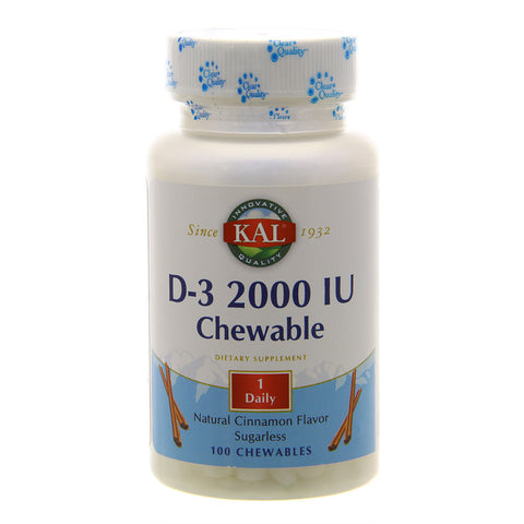 K D3 2000IU SGRLS CIN 100CHWS